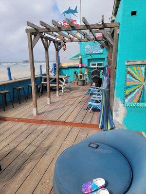 Patio on right on the beach!