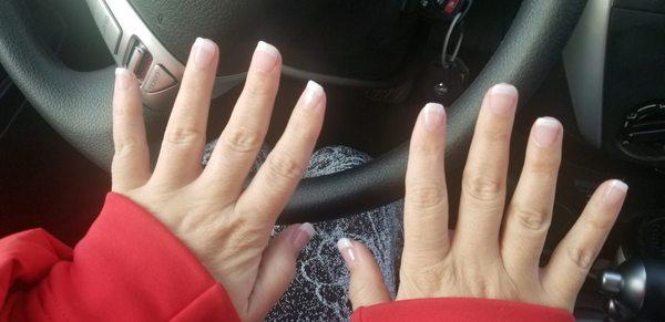 Tips applied with French Powder Dip Nails $50