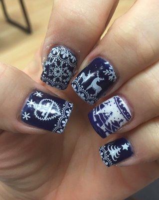 Blue Christmas Sweater Nails by Sharleen