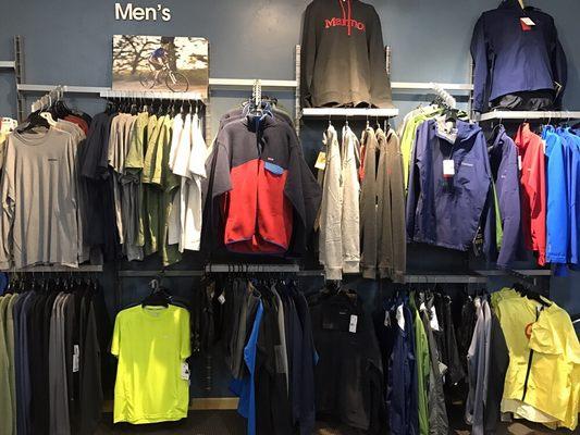 Outdoor clothing from Patagonia and Marmot!