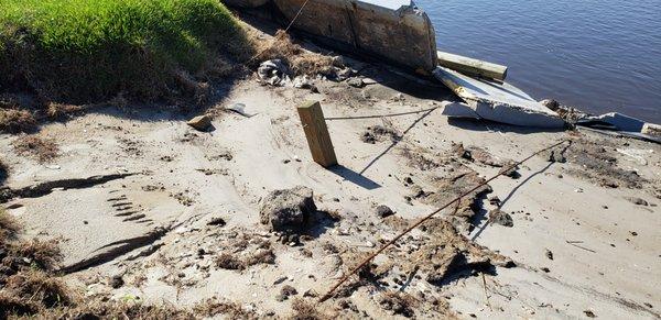 Pic of breached seawall.