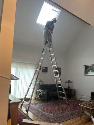 Michael doing the skylight installation