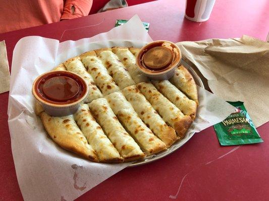 Cheese sticks: they give you good portions for sauce. These were super delicious and good flavor. Excellent portion size as well.