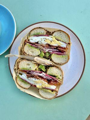 Avo Radish Bagel w/egg