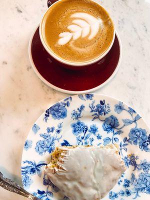 Scone and latte