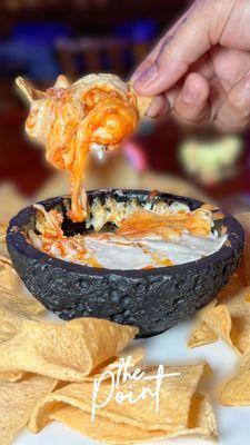 Our delicious and creamy queso with sausage dip