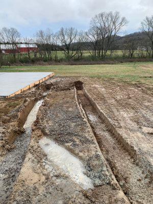 Ruts from the driver driving straight into our back lot without getting direction from my husband.