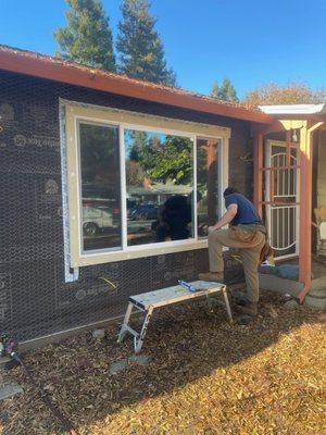 Dominic getting ready to call for a lath Inspection.