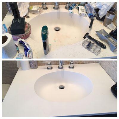 New client. Small example of how we can help you start your day off better. Clean and tidy sink.