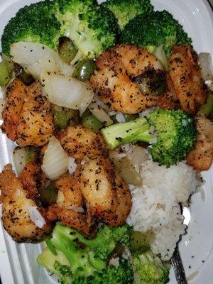 Salted shrimp with broccoli...excellent