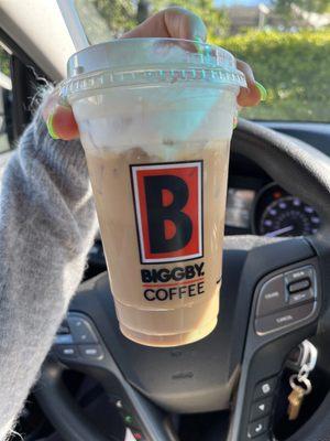 Butter Bear iced latte with cold foam! So tasty.