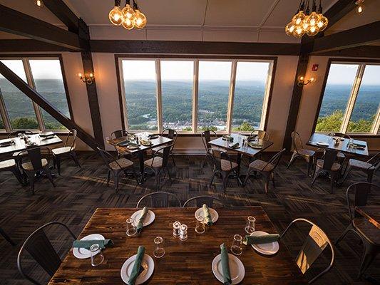 Great food with a beautiful view of the Poconos!