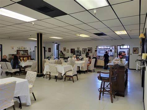 downstairs banquet area, restrooms and kitchenette.