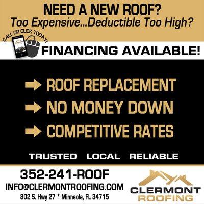 Need a new roof? Financing available! Contact us today!