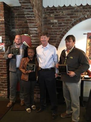 lefttoright Chad Boyette of Natchez Ford, Tameka Hulbert of MSAuto Direct, Brad Yarbrough Owner Auto Group South, Jason Aplin of Performance