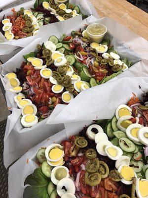 Some beautiful locally grown salads!