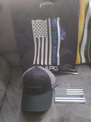 My new hat and stickers!!