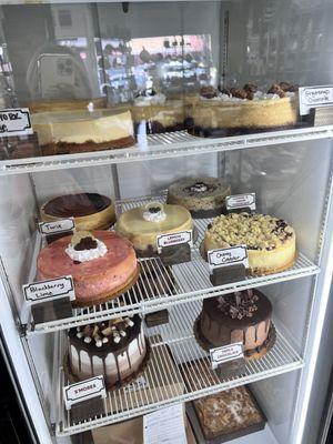 Available whole cheesecakes and other cakes