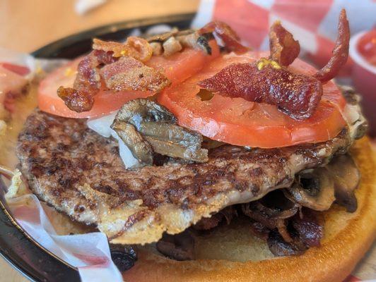 Saddest burger I've ever seen. Look how thin it is and no, it's not a smash burger.