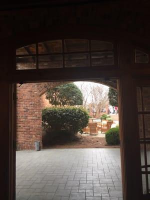 Looking into the courtyard entrance