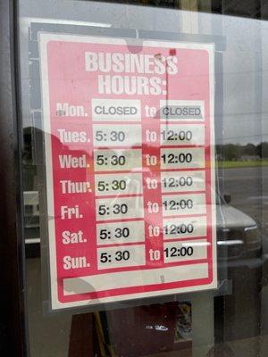 Store hours