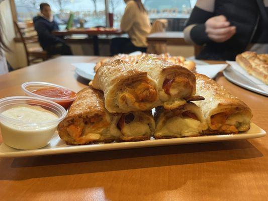 Mini Buffalo Chicken and Mozzarella & Pepperoni and  Cheese Rolls