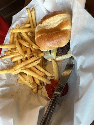 Wife's hamburger & fries