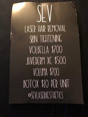 Price list