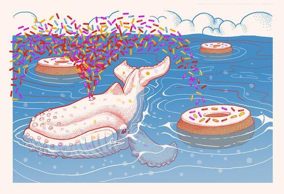 This hand pulled silkscreen "Sprinkles" was created by illustrator Jillian Nickell