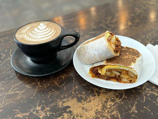 Mocha and Bacon Breakfast Burrito