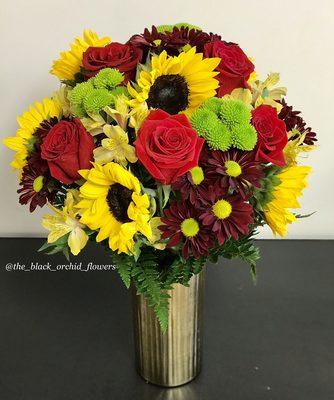 Roses and sunflowers