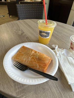 Pork Tamale, Fresh Orange Juice