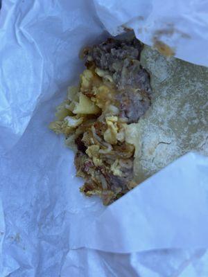 As you can see, this burrito is soggy with grease