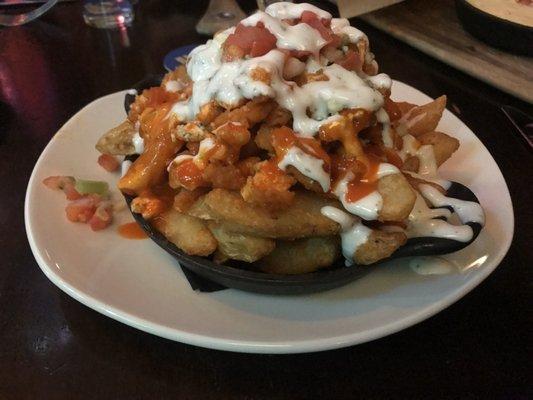 Buffalo Fried Chicken Topped Chips