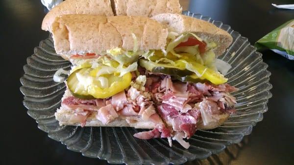 The "scrap sub" which is the scraps from cutting the, ham, turkey, and roast beef, from other sandwiches..... Tasty