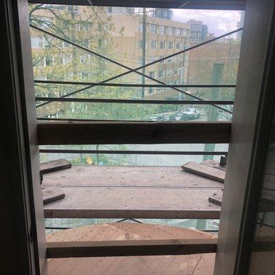 This is the view from the balcony door, it's been under construction for over 7 months. As you can guess, it can't be used.