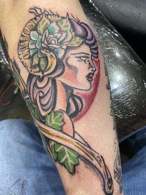 Artemis tattoo by Evonne