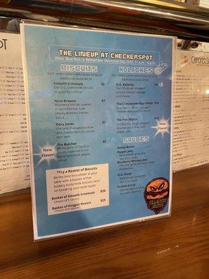 Current menu