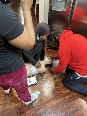 Home health aid company get cPR certified wit American Red Cross