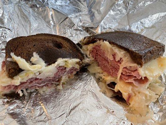 That's a tasty rueben! On dark rye, $10.99.