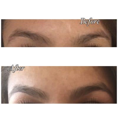 Not the best picture but you can tell my eyebrows look thicker and more shaped! Love this place! --eyebrows done by Shoba