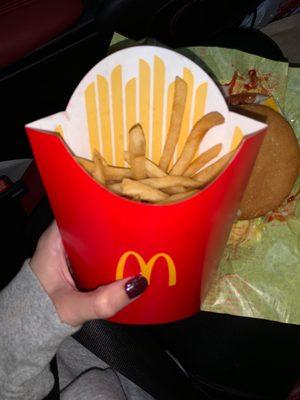 "Half empty cold fries"