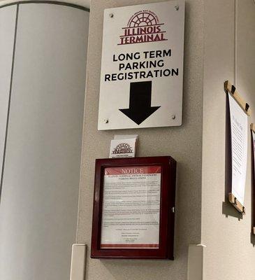 Look for this long-term parking registration on the second floor and fill out the form.