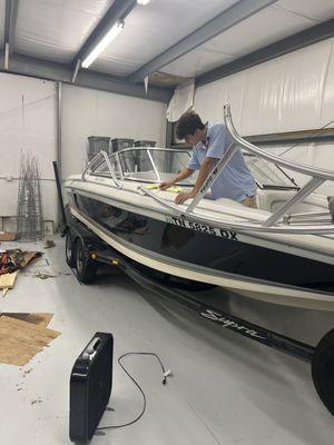 Cleaning this beautiful boat