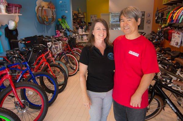 John and Linda welcome you to Pedego 101 Electric Bikes.