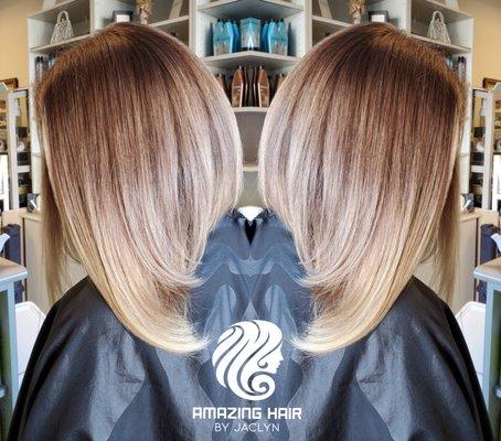 Balayage and A-line Cut by Jaclyn