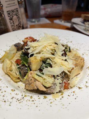 Angel hair pasta with chicken and other yummy things