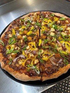 The BBQ Chicken pizza is a crowd favorite! Some people say barbecue sauce doesn't belong on a pizza but we disagree! ;)