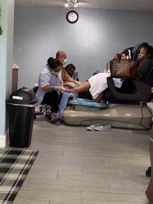 The pedicure section