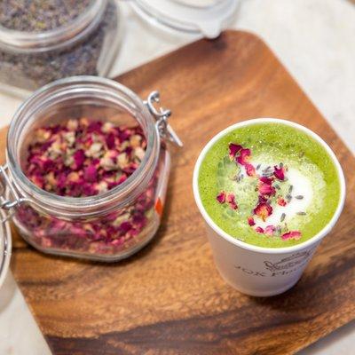 Rose and Lavender Matcha Latte